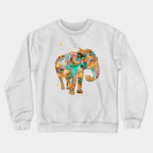 Elephant Watercolor Painting Gold Crewneck Sweatshirt